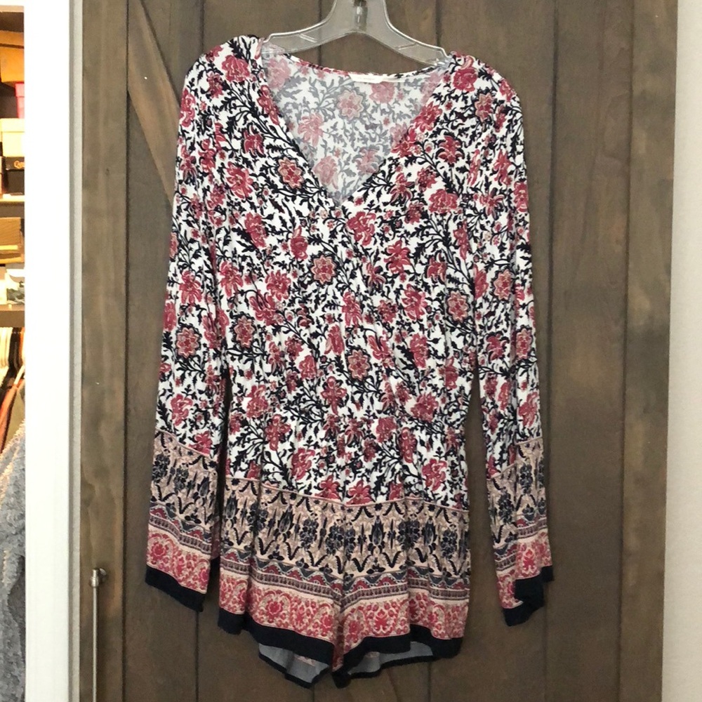 Blu pepper Surplice romper.